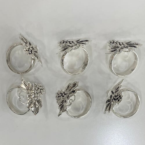 خاتم مناديل فضي طقم 6 حبة