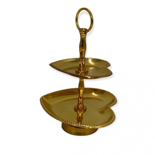 ستاند استيل ذهبي قلب أثنين دور