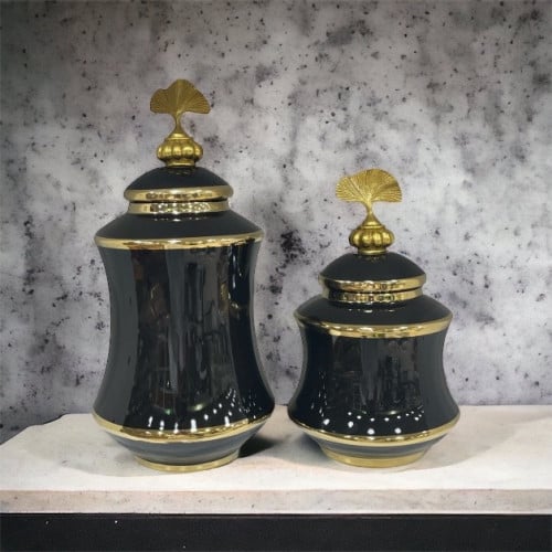 طقم فازات تحفة فاخرة أسود