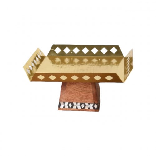 ستاند تقديم ذهبي قاعدة خشب