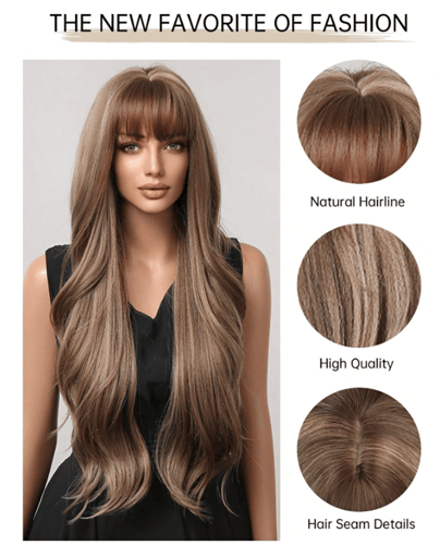 باروكة شعر طويلة أشقر رمادي غامق 1641