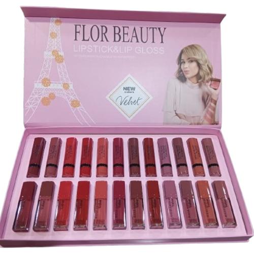 فلور بيوتي طقم ارواج سائلة ومطفية 24 لون بديل برجو...