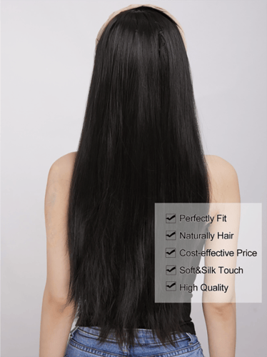 وصلة شعر أسود بطوق