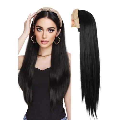 وصلة شعر أسود بطوق