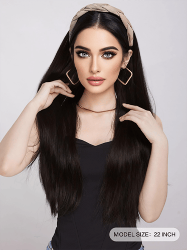 وصلة شعر أسود بطوق