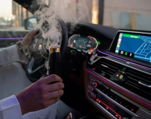 مبخرة الشعر الذكية بلونين وردي وأسود