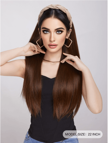 وصلة شعر بني مع طوق 6668
