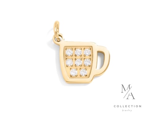 Golden coffee cup charm
