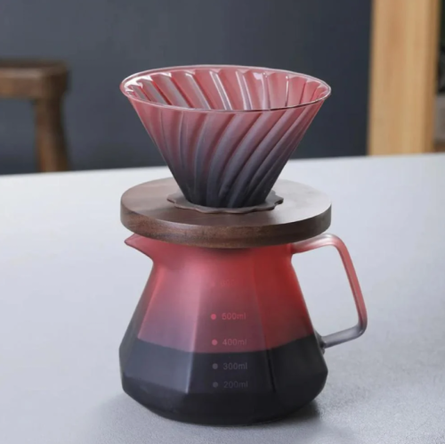 طقم تقطير متدرج اللون V60 - زجاجي - احمر | V60 Dri...