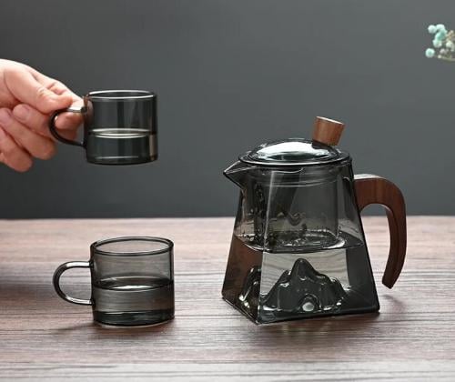 ابريق شاي زجاجي بمصفاة - 430 مل -Glass tea