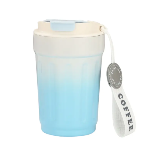 كوب ستيل مطلي بالسيراميك حافظ للحرارة - ازرق 12oz