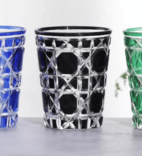 كوب زجاجي بطابع تراثي 240 مل - الوان متعددة | Glas...