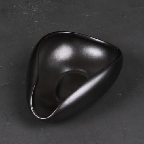 صحن وعاء سيراميك مثلث |جمع و وزن البن |اسود