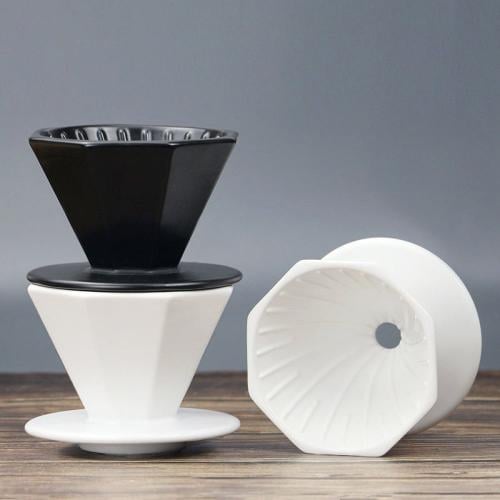 قمع سيراميك للتقطير- مضلع - اسود| Ceramic | 01