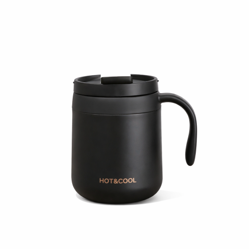 ترمس كوب قهوة حافظ للحرارة مع مسكه - 350ml - اسود