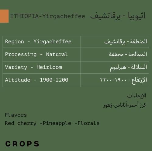 اثيوبيا يريقاتشيف | محمصة كروبس | 250G