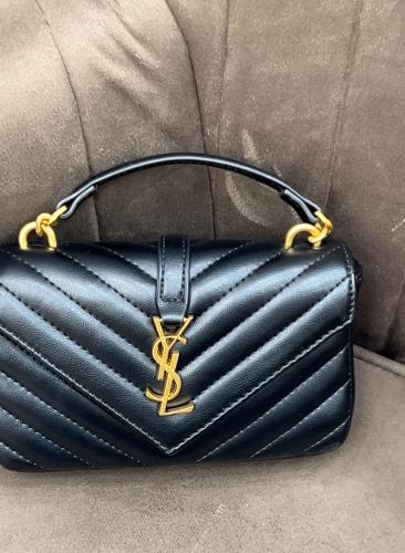 شنطة اف سان لوران YSL لون أسود مقاس وسط