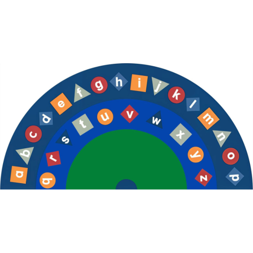 Semi-circular rug - small English letters 200*400...