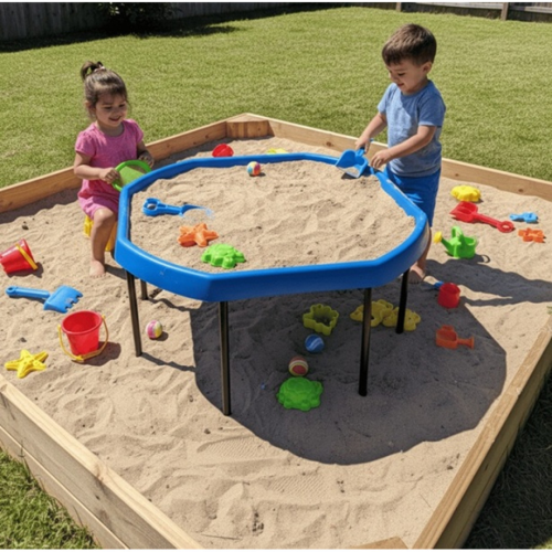 Sand and water table size 100*100*75cm blue color