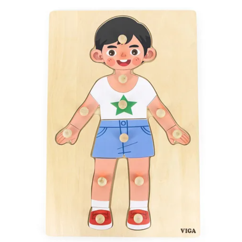Educational puzzle for children, body parts, skill...