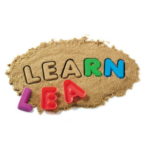 Educational sand molds for learning English letter...