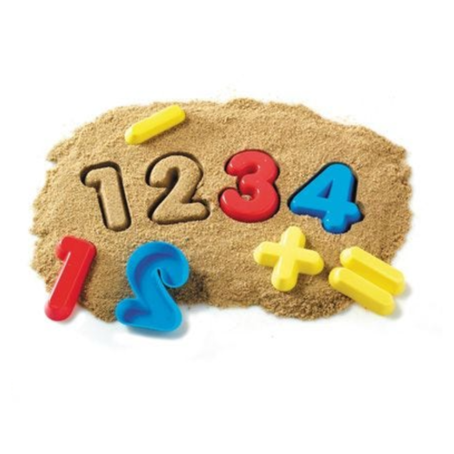 Educational sand molds for numbers and arithmetic...