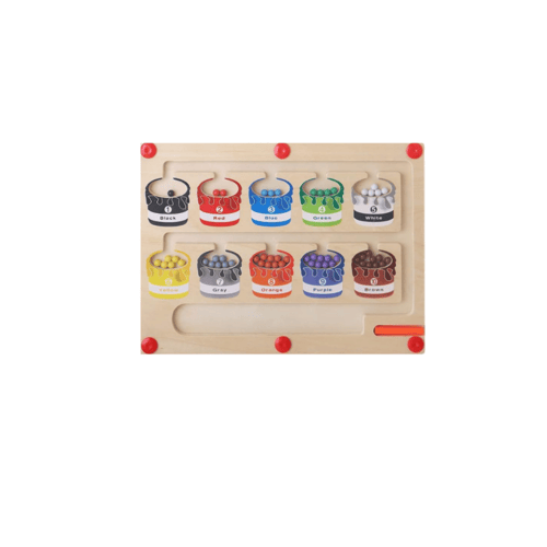 لعبة توصيل الكور المغناطيسية الوان واعداد خشبية