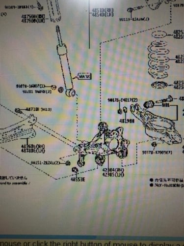 طقم جلب فلنجة خلفية دنقل لكزس ES350-2019-2024