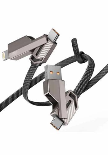 كيبل لايتنينج USB C -متعدد 4 في 1 مضفر مضاد للتشابك