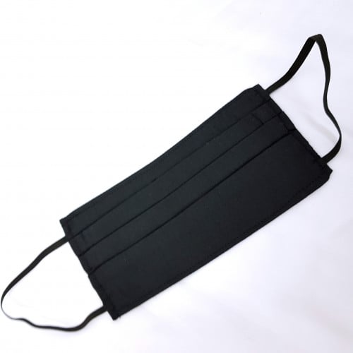 كمامة قماشية مطاطي طبقتين أسود