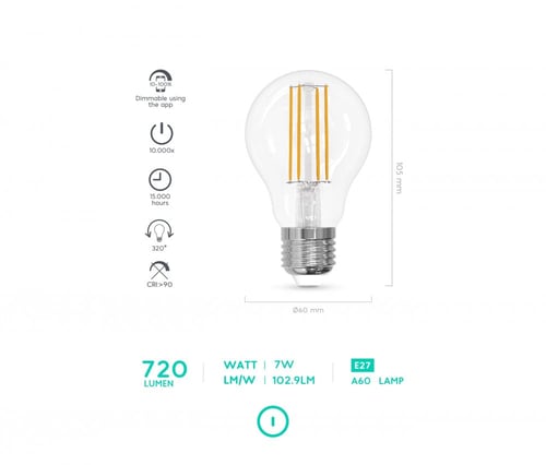 لمبة E27 ذكية 720 لومين درجة لون الاضاءة 6500K-180...