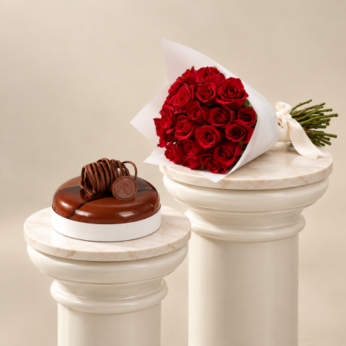 Galaxy Cake from Ani & Dani | Red Rose Bouquet (20 pieces)
