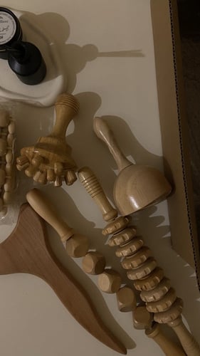 مجموعة التدليك الخشبي ٦ قطع