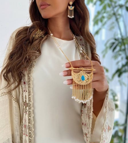 طقم (سلسال + حلق) مطليين