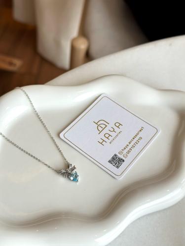 عقد سلسال ناعم مزين بحجر تركواز