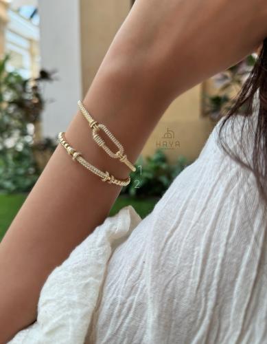 اساور مطلية مميزة.. مزينة بالزريكون