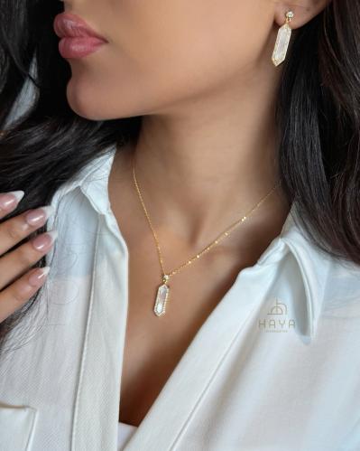 طقم (سلسال + حلق) ناعم ومطلي