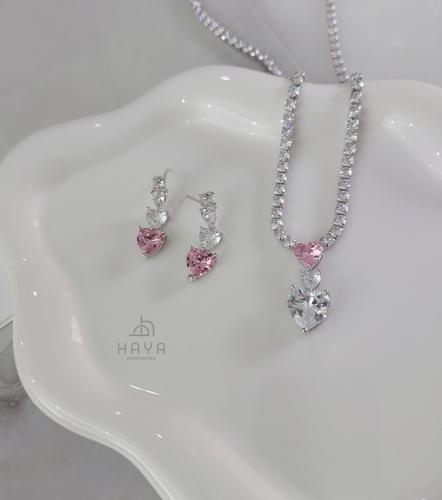 طقم (سلسال + حلق) مطلي وناعم