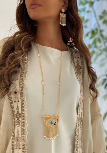 طقم (سلسال + حلق) مطليين