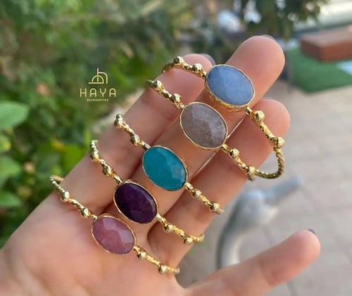 طقم (اسوارة + خاتم) مطليين بماء الذهب