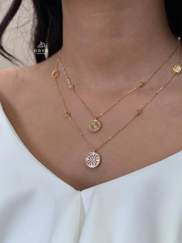 سلسال دورين مطلي ومزين بالزركون