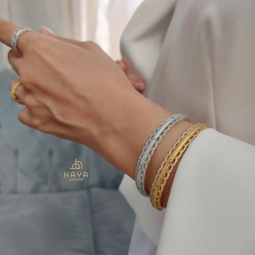 طقم فاخر (بلون وجمال الذهب) اسوارة + خاتم