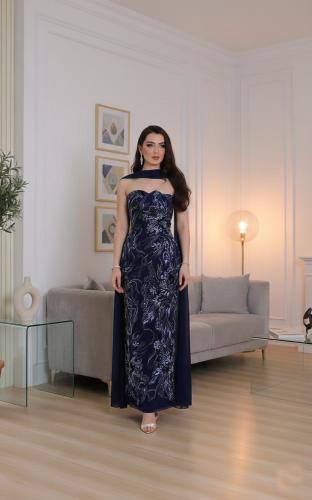 فستان سهرة كحلي تب