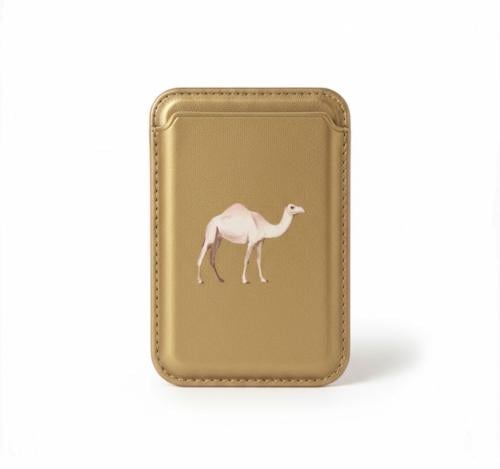 Leather cardholder, Gold