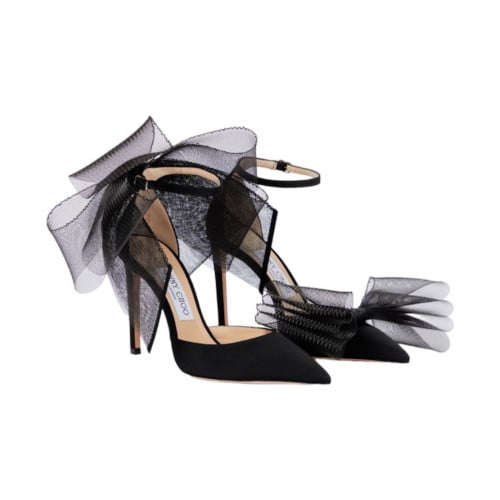 JIMMY CHOO Averly 100 bow-trimmed pumps