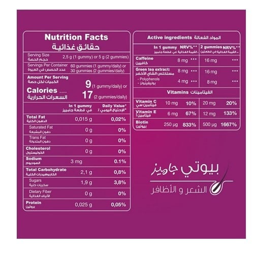 فيتامينات للشعر والأظافر من سينسيلاب بيوتي 60 قرص...