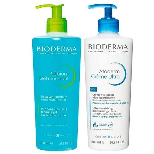 مجموعة تنظيف وترطيب البشرة من بيوديرما