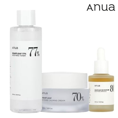 مجموعة تنظيف وترطيب وتهدئة البشرة من انوا - 3قطع