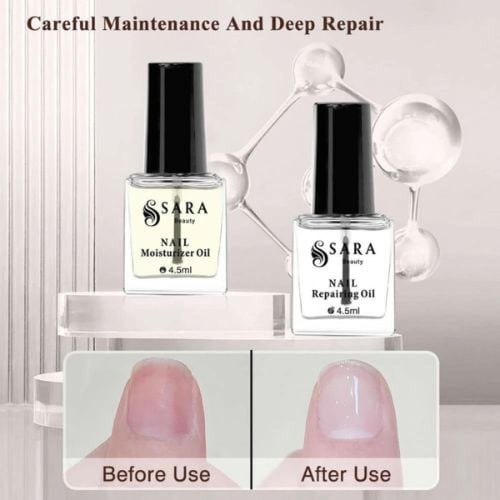 مجموعة زيت تقوية وتطويل الاظافر بالبيوتين من ساره...