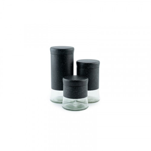 طقم 3 علب تخزين قزاز أسود